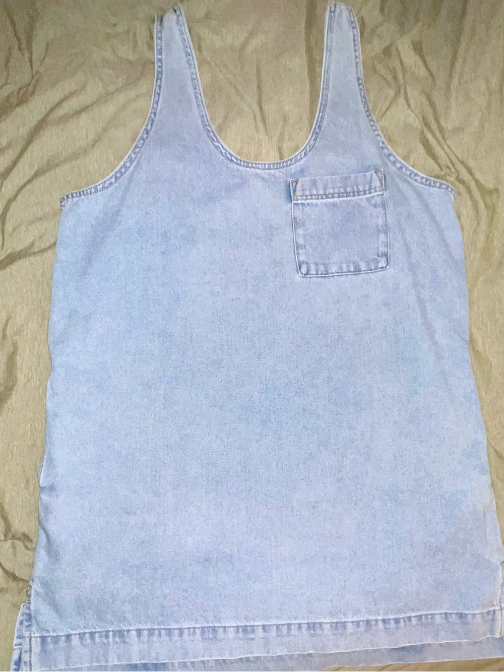 Light Wash Denim Dress with Chest Pocket